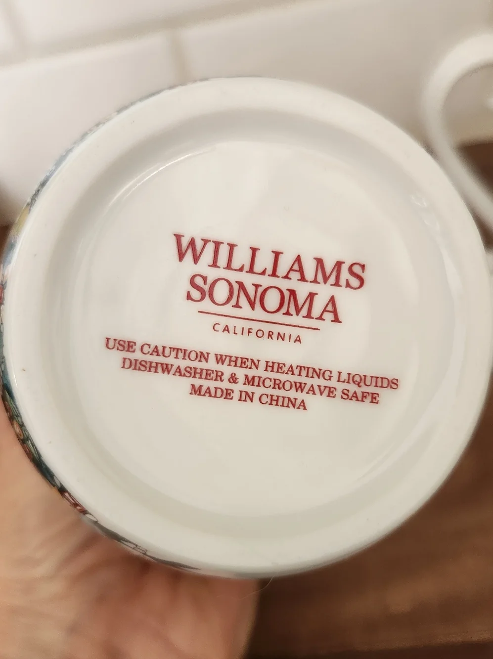 William Sonoma Twas The Nigt Before Chrisrmas Holiday Porcelain Mugs-Set Of 2